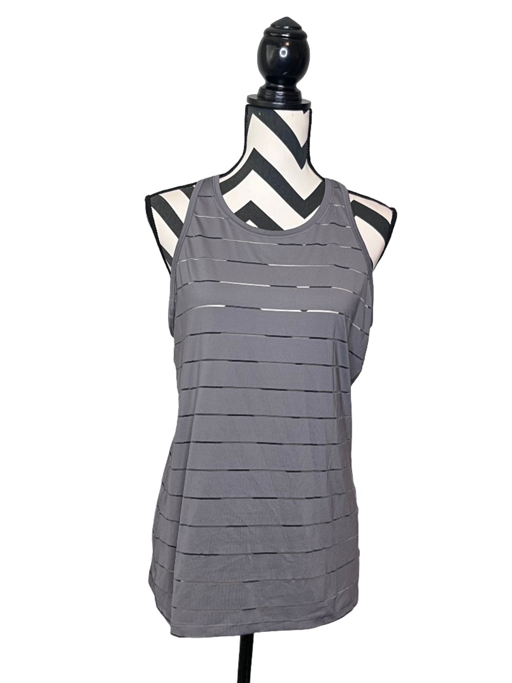Athleta Strip Mesh Chi Racerback Tank Top Sz S